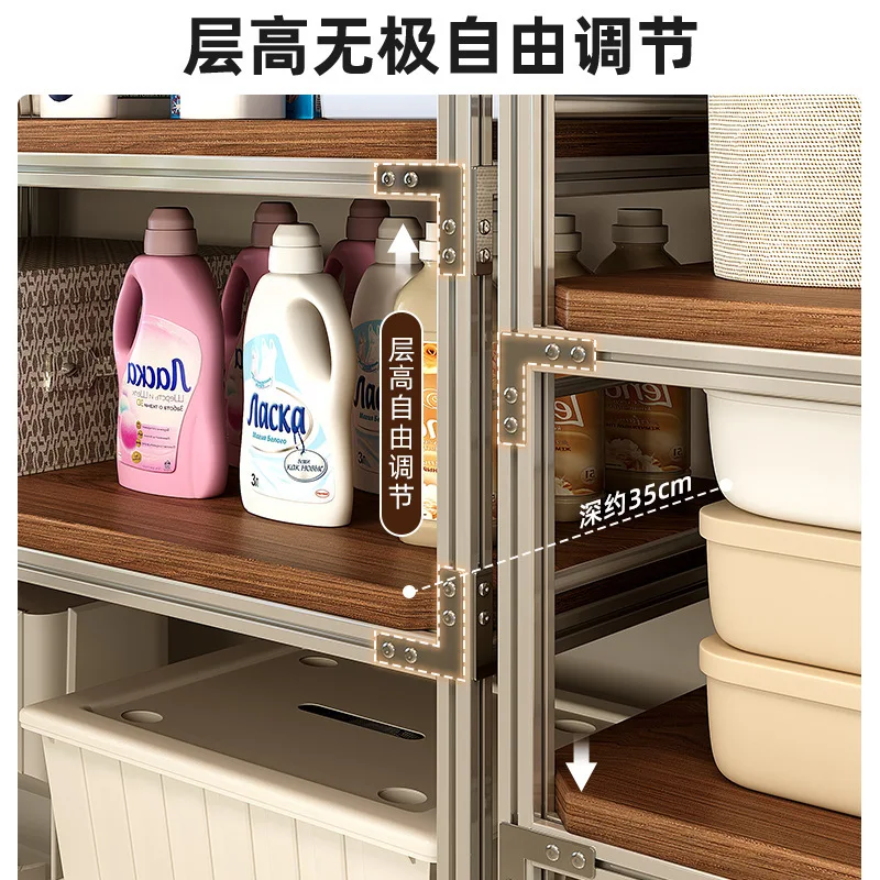 Estante de almacenamiento multicapa de piso a techo con perfil de aluminio, estantería sencilla para estudiantes contra la pared