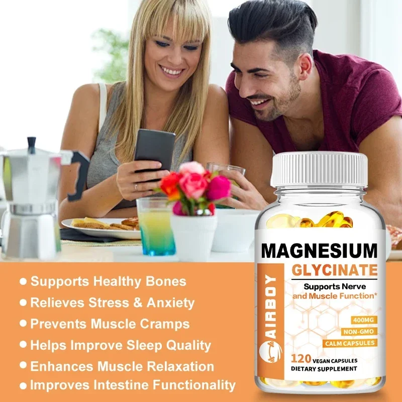 Magnesium Glycinate - Promotes Nerve, Muscle and Bone Health and Supports The Digestive System