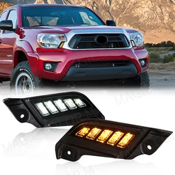 For Toyota Tacoma 2012 2013 2014 2015 LED DRL Daytime Running Light White Daylights Yellow Turn Signal Lamp 12V Car Accessories