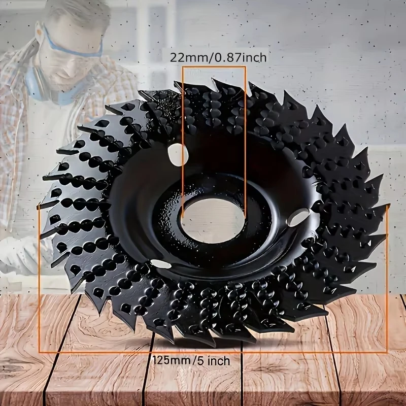 22mm Aperture round Wood Angle Grinding Wheel Cemented Carbide Coated Sawtooth Grinding Disc for Angle Grinder