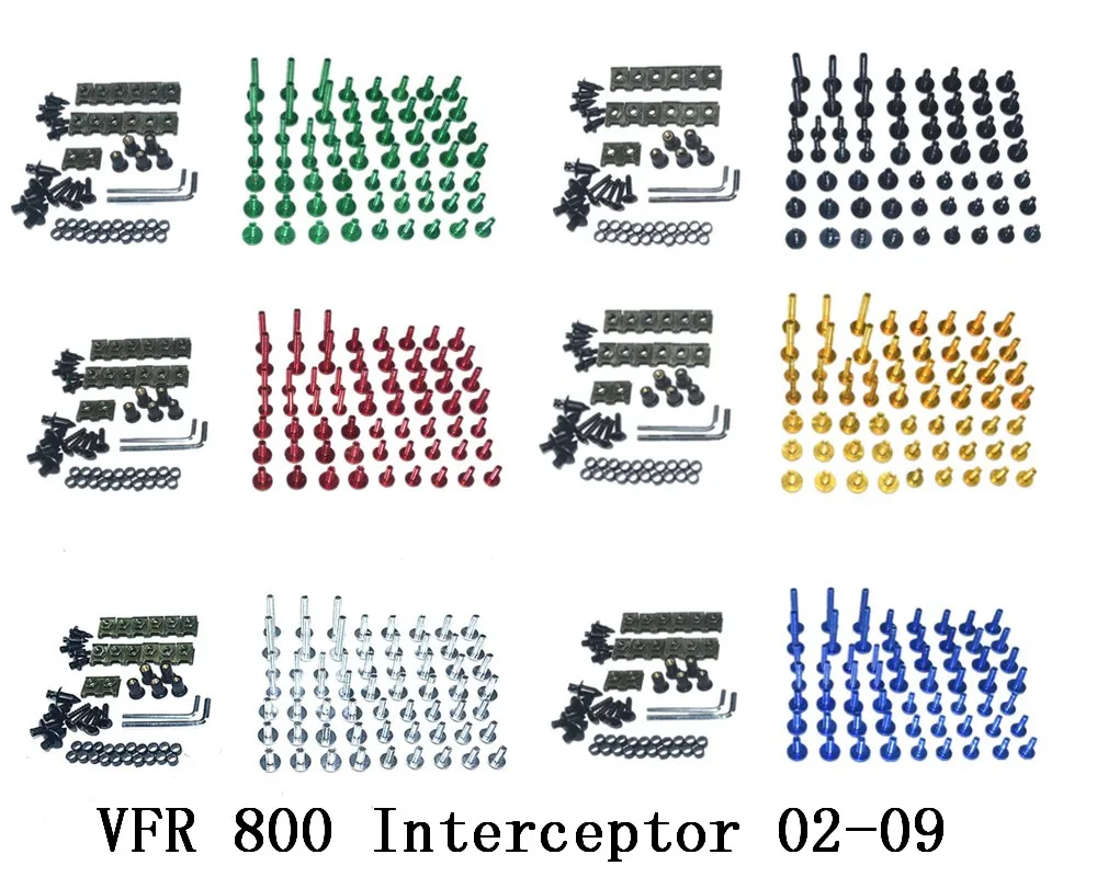 

Motorcycle Complete Fairing Bolts Kit Bodywork Screws Fit For HONDA VFR 800 Interceptor 2002-2009