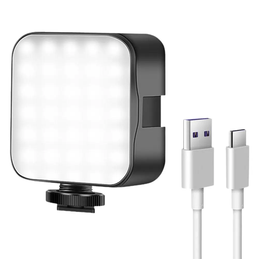 Luce di riempimento tascabile LED Fotocamera mobile Fotografia Luce dal vivo Ricarica 3 Mini modalità luce USB regolabili luminose Vlog Outdoor F G3I7