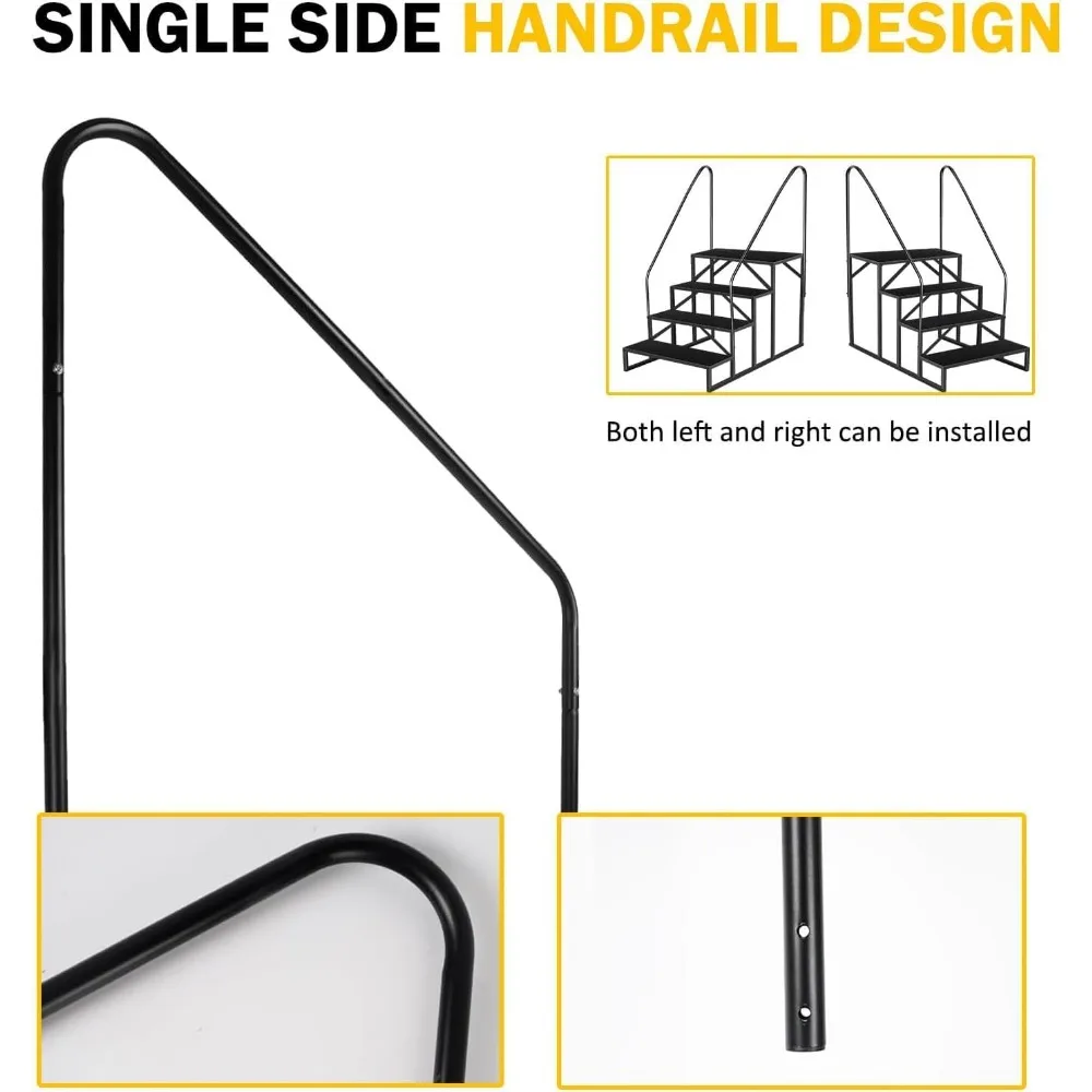 Swimming Pool Ladder Above Ground, RV Step Stool Ladder, Hot Tub Steps with Handrail, 660 lb Load Capacity Pool Stairs Pool Step