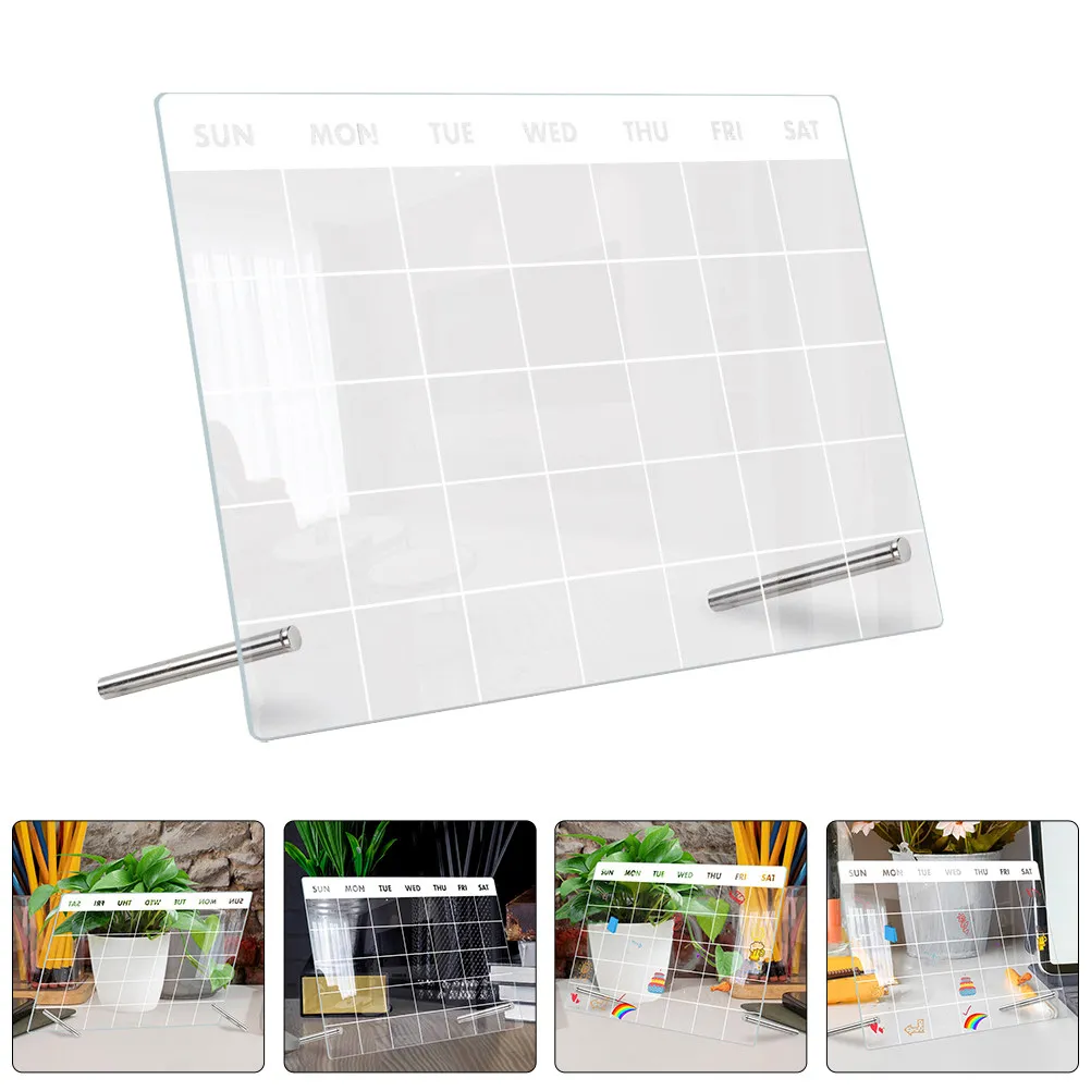 

1Set Clear Acrylic Memo Board Dry Erase Writing Surface Tabletop Message Board Desktop Planner Dry Erase Table