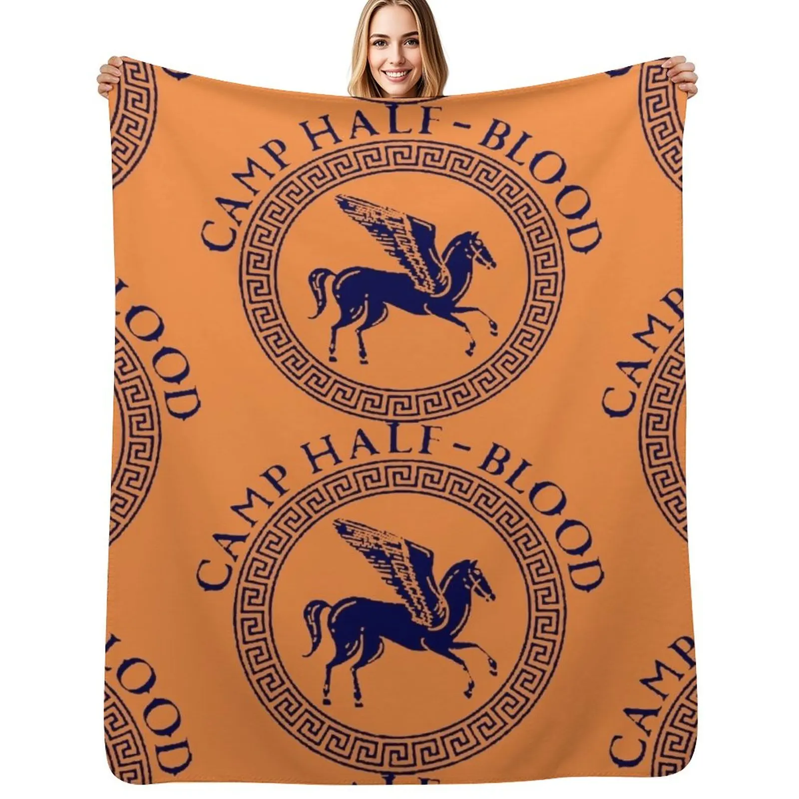 

percy jackson and the olympians series logo camp half blood t shirt Throw Blanket For Decorative Sofa Beach Heavy Warm Blankets