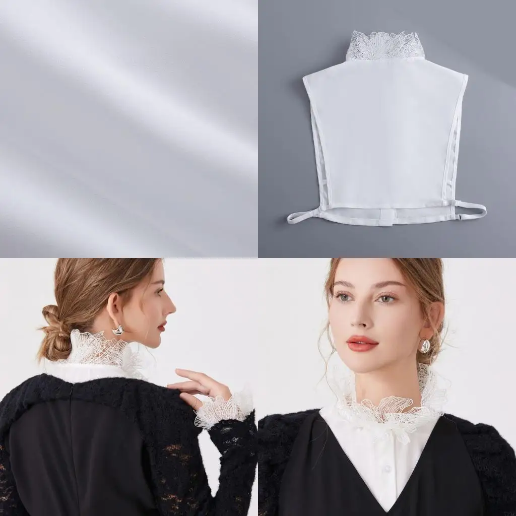 

72XE элегантный декоративный комплект с кружевным воротником и манжетами на рукавах для женщин, торжественный наряд, платье, для