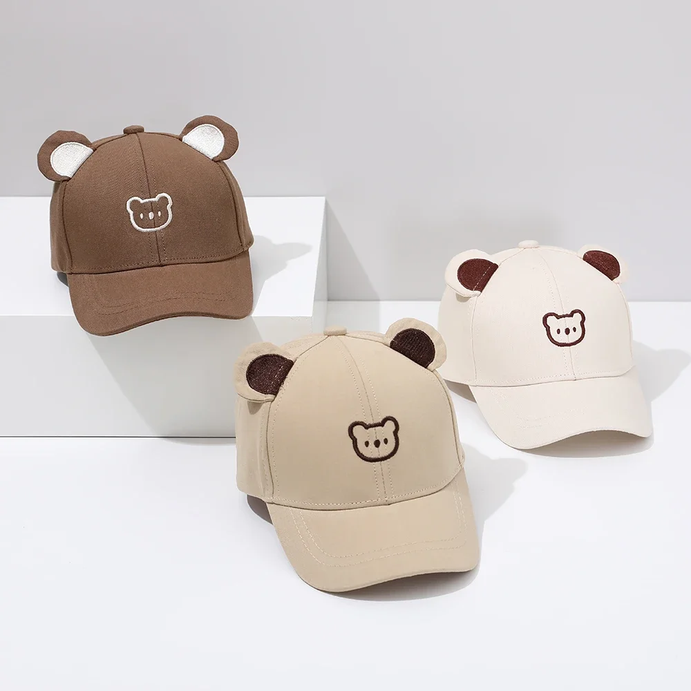 Baby Baseball Cap for Boys and Girls Visor Outdoor Snapback Hat Cartoon Cute Bear Toddlers Baseball Hat Summer Sun Hats for Kids