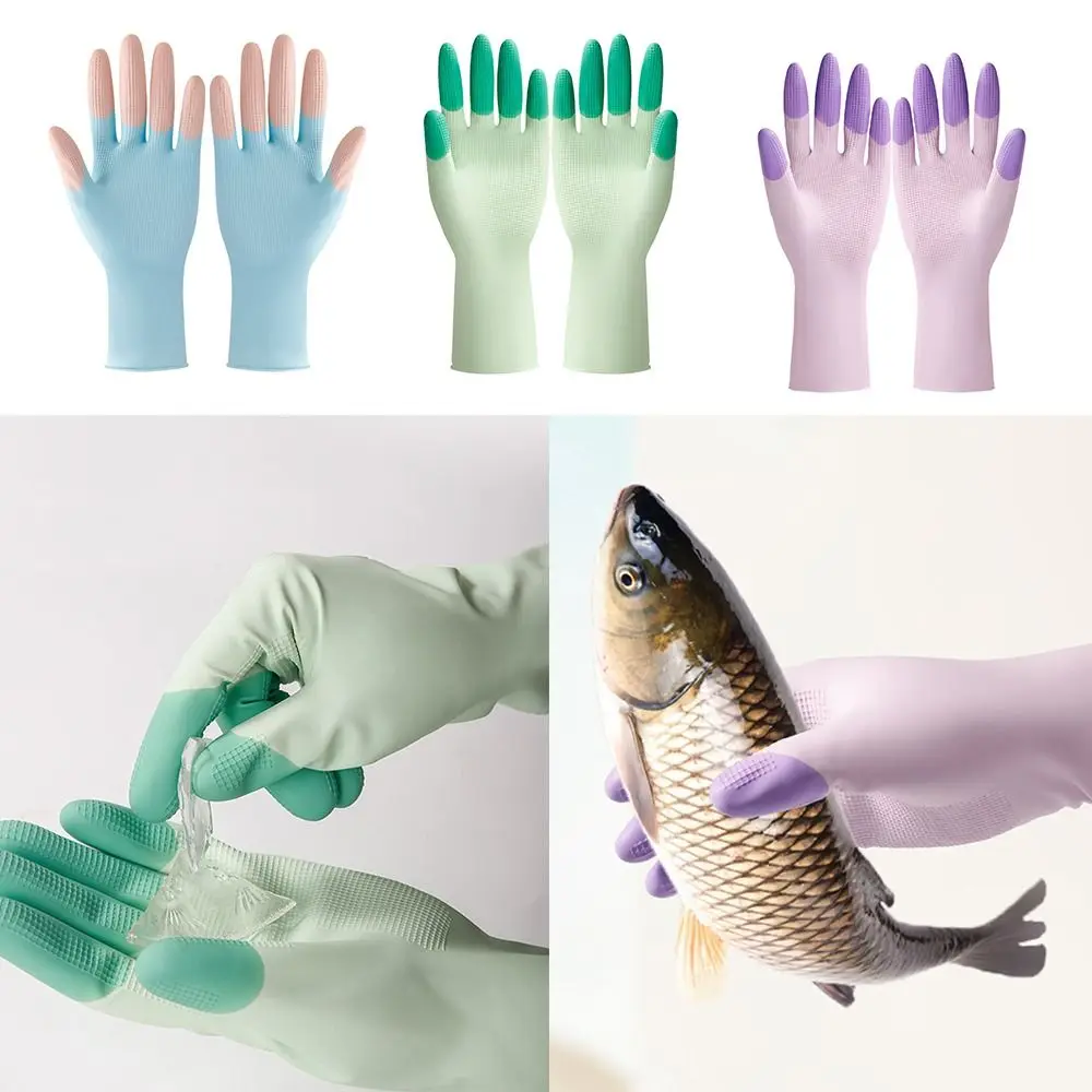Gifts Extended Rubber Latex Gloves Thickened Waterproof Kitchen Cleaning Gloves Durable Cuffs Dishwashing Gloves