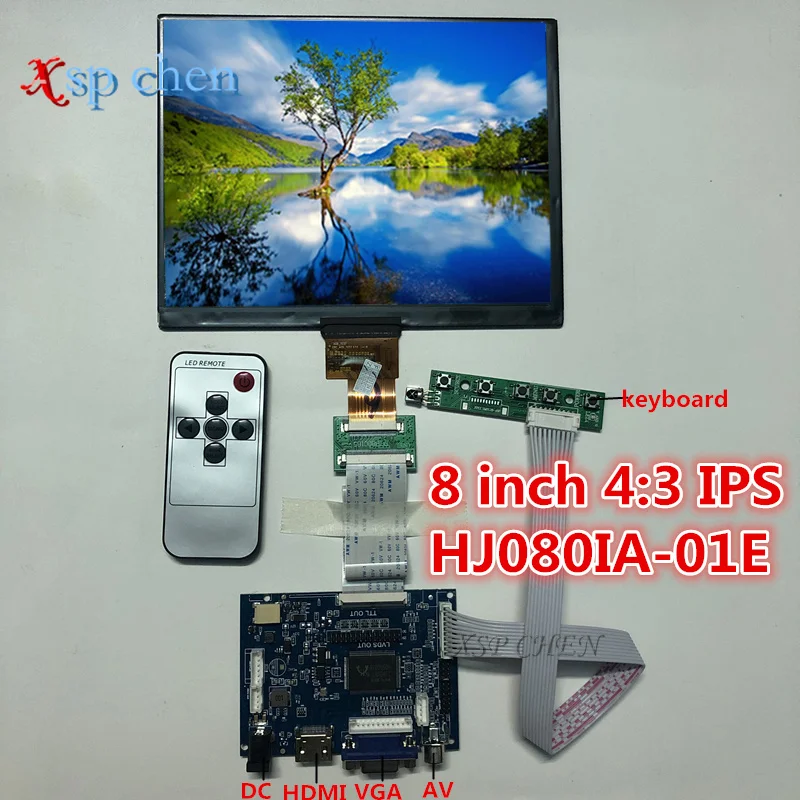 

8 inch lcd screen HJ080IA-01E 1024*768 IPS hd LCD Display + HDMI/VGA/2AV Control Driver Board