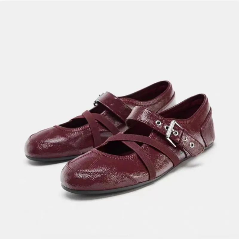 ballerines-plates-pour-femmes-rouge-bordeaux-style-mary-jane-bout-rond-a-boucle-mocassins-collection-printemps-2026-mode-decontractee-en-fibre-ultrafine