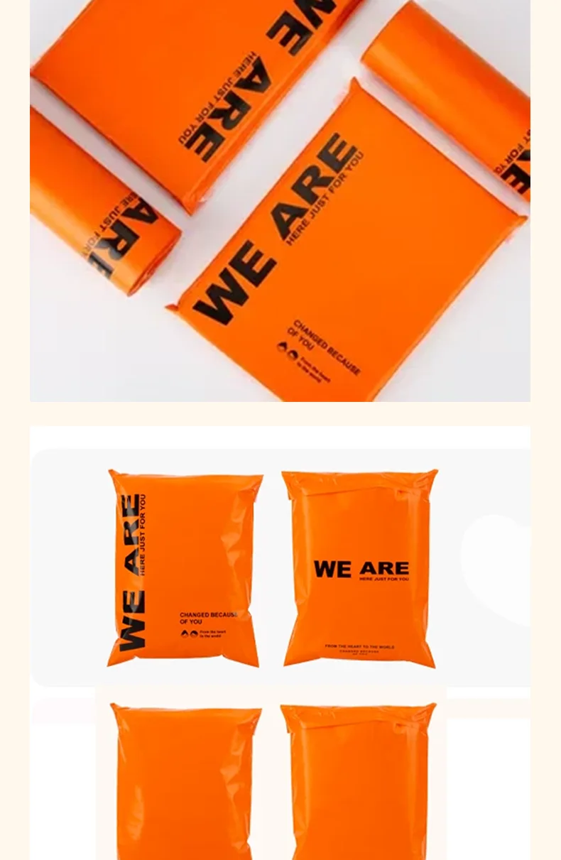 100 Stück orangefarbene Versandtaschen, Kleidungsverpackungstaschen, Versandtaschen, Geschenktüten für Feiertage und Partys, unterstützt individuelles Logo – Detail 7