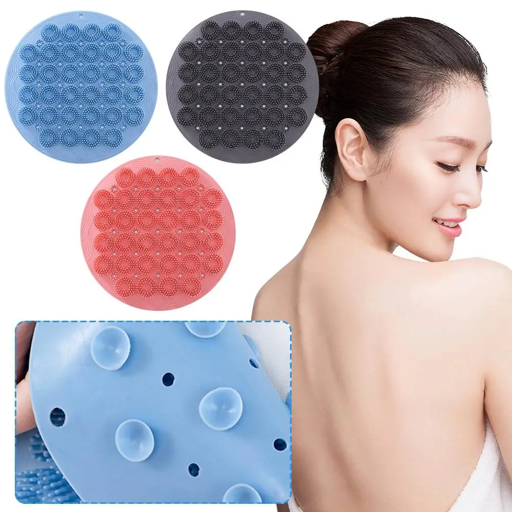 Multifunction Foot Washing Brush Silicone Back Massage Cleaner Bathroom Non-slip Feet Clean Brush Anti Skid Pad for Foot Wa T1P9