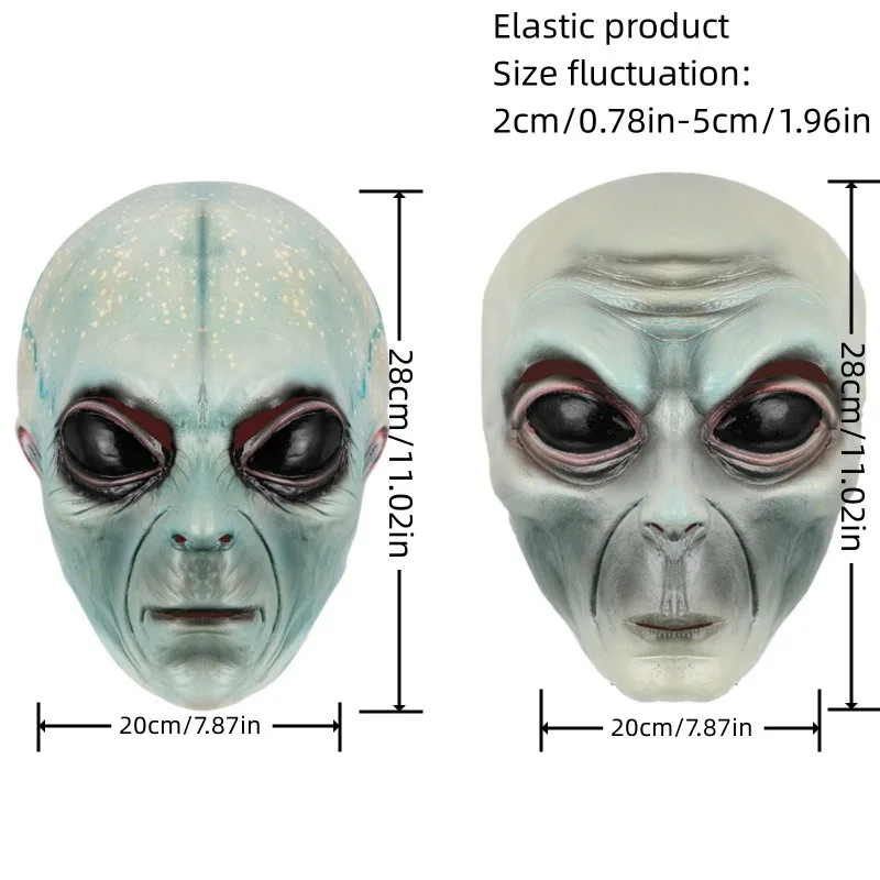 Masque facial complet en Latex pour hommes, femmes et adultes, accessoires de Cosplay, masques d'extraterrestres pour fête d'halloween