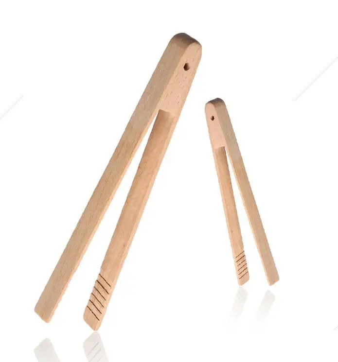 Wooden Food Clips Bread Tongs Beech Wood Dessert Biscuits Clip Cake Tongs Multi Function Cooking Clip Home Bakeware Wholesale