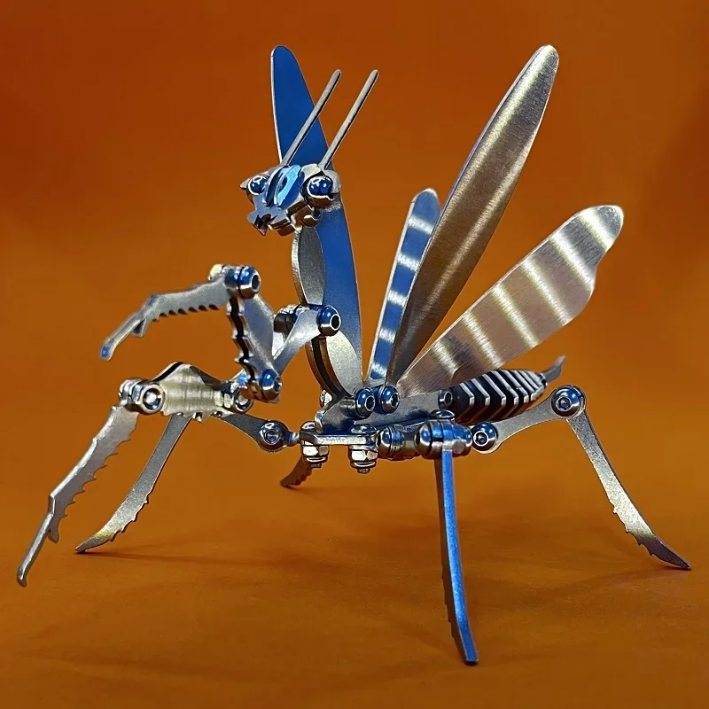 

Steel mantis stainless steel toy, educational assembly, simulated animal, various shapes, static craft insect model, finished