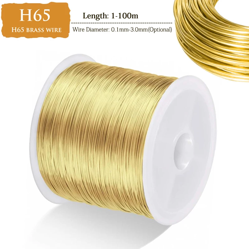 NEW 1-100m Solids Brass Wire 0.1mm 0.2mm 0.3mm 0.4mm 0.5mm 0.6mm 0.7mm 0.8mm 1mm 1.2mm 1.5mm 1.8mm 2.0mm 2.5mm 3.0mm