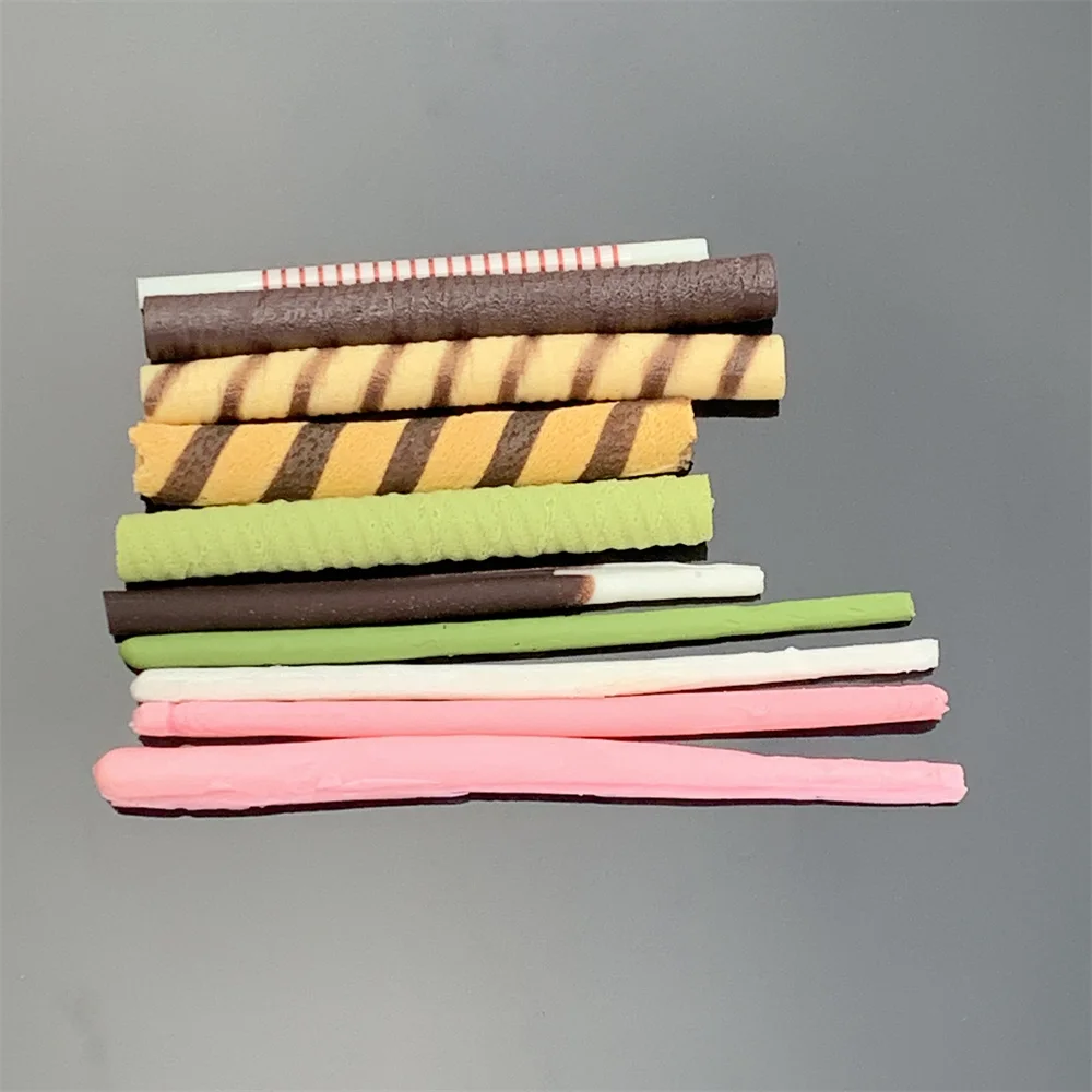 3in Set Pocky DIY Biscuit Bubble Waffle Dummy Food Matcha Street Snacks Model Cake Food Bar Original Delicious Coffee Green Tea