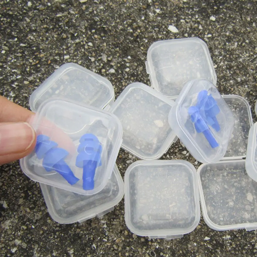 20Pcs New Clear Popular Mini Storage Box Casket Earplugs Container Plastic