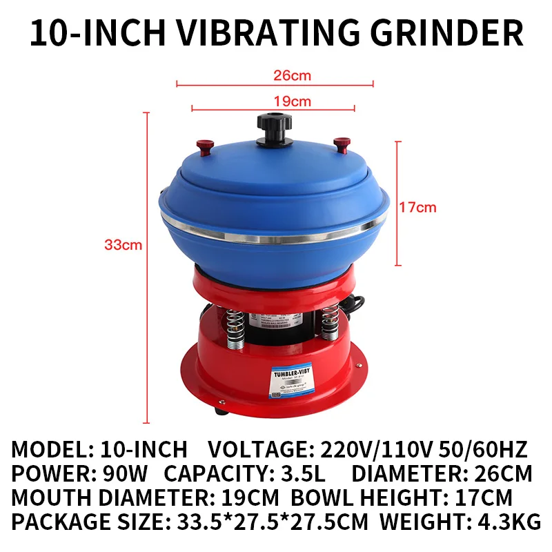 10/12-inch Vibratory Polisher—For Polishing and Grinding Walnuts and Jade; Vibration Deburring and Polishing