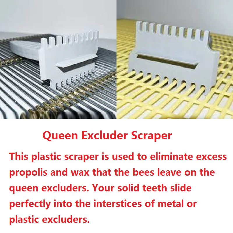 2PCS Queen Excluder Scraperl Beehive Cleaning Shovel Bee Honeycomb Rake Beehive Frame Extracting Tool Beekeeping Equipment