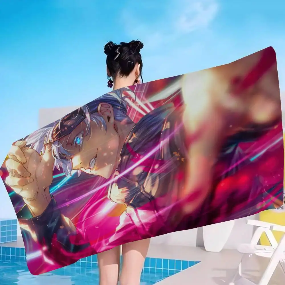Anime Jujutsu Kaisen SATORU GOJO Microfiber Beach Towel Absorbent Quick dry Soft Yoga Swimming Resort Mountain Climbing Towel