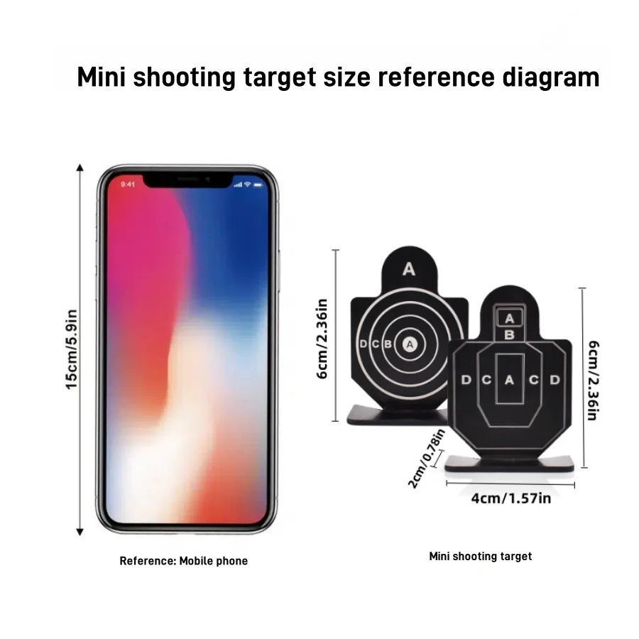 4-pack 2,36x1,57 inch herbruikbare metalen schietdoelen - Bullseye- en silhouetdoelen voor schietoefeningen (gebruik binnen/buiten)