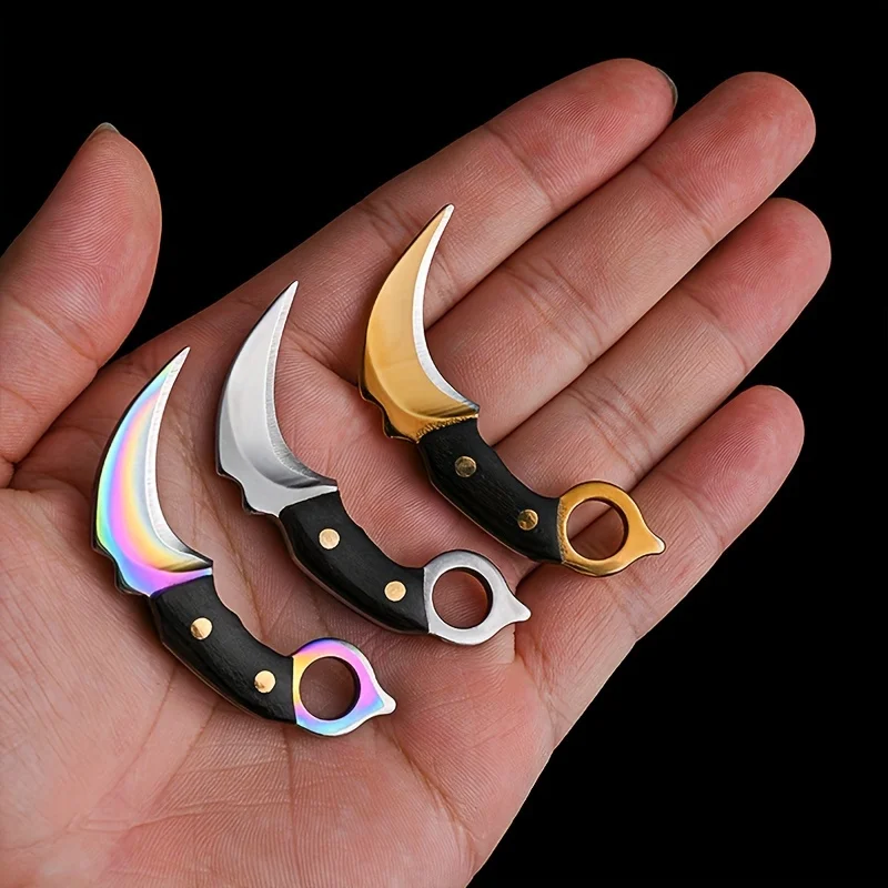 سكين صغير المفاتيح سكين جيب التخييم في الهواء الطلق أدوات تكتيكية لحفظ الحياة المحمولة سكين مقشرة شفرة مثبتة أداة EDC متعددة #1