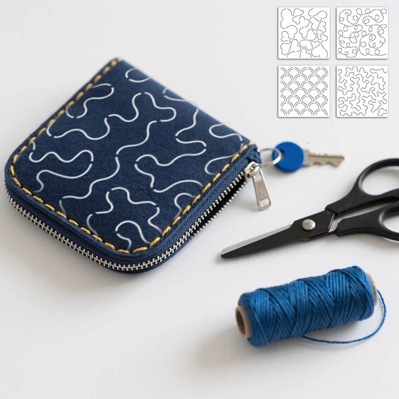 4pcs Sashiko Embroidery Template for DIY Projects