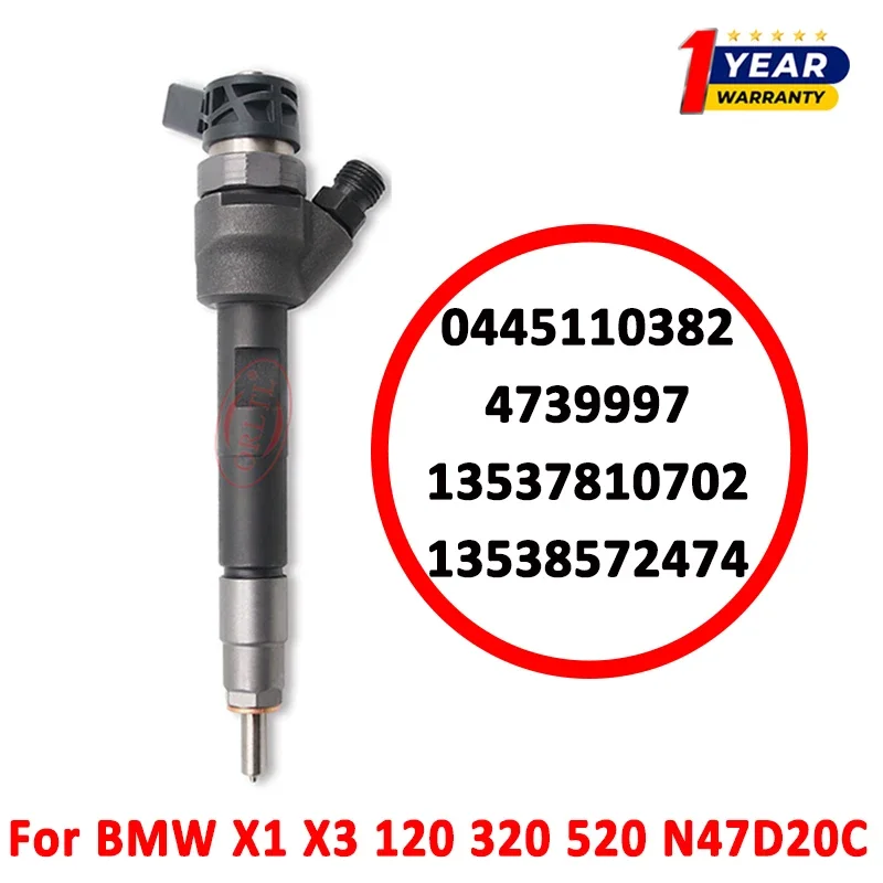 

0445110382 New Diesel Injector 4739997 13538572474 13537810702 For BMW X1 X3 120 320 520 N47D20C