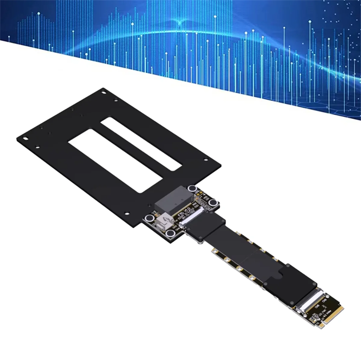 A49T F47SD M.2 NVMe a E1.S/E3.S Cable de extensión SSD PCIe 5,0 X4 SFF-TA-1002, alta velocidad 128G/Bps grado profesional 50cm