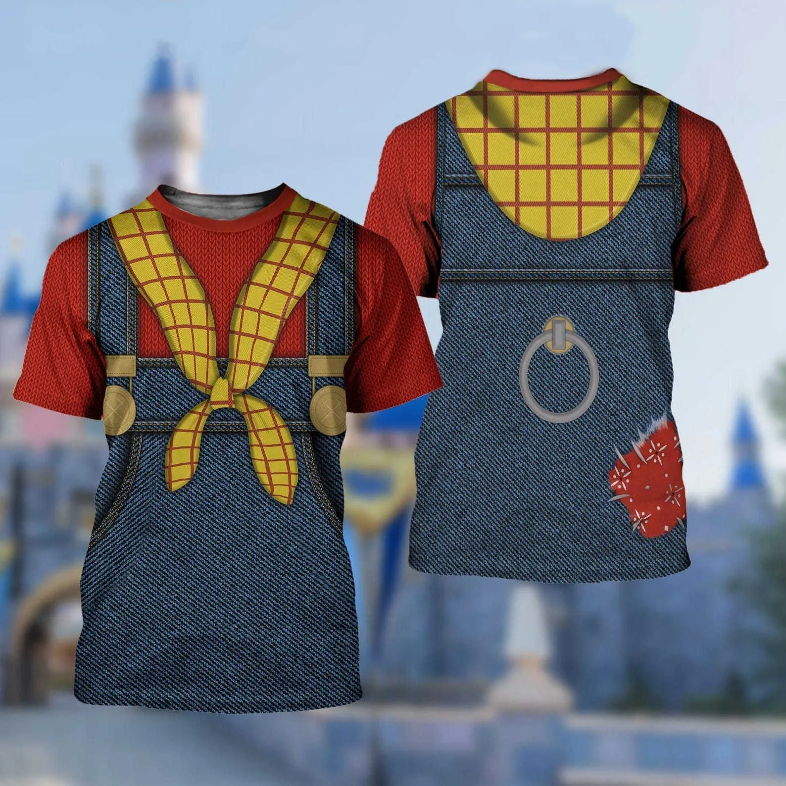 Disney Toy Story Woody Cosplay 3D Print T-shirt Men's Women's Casual Short Sleeve Tops Summer Fashion Cartoon Oversized T shirt image 3
