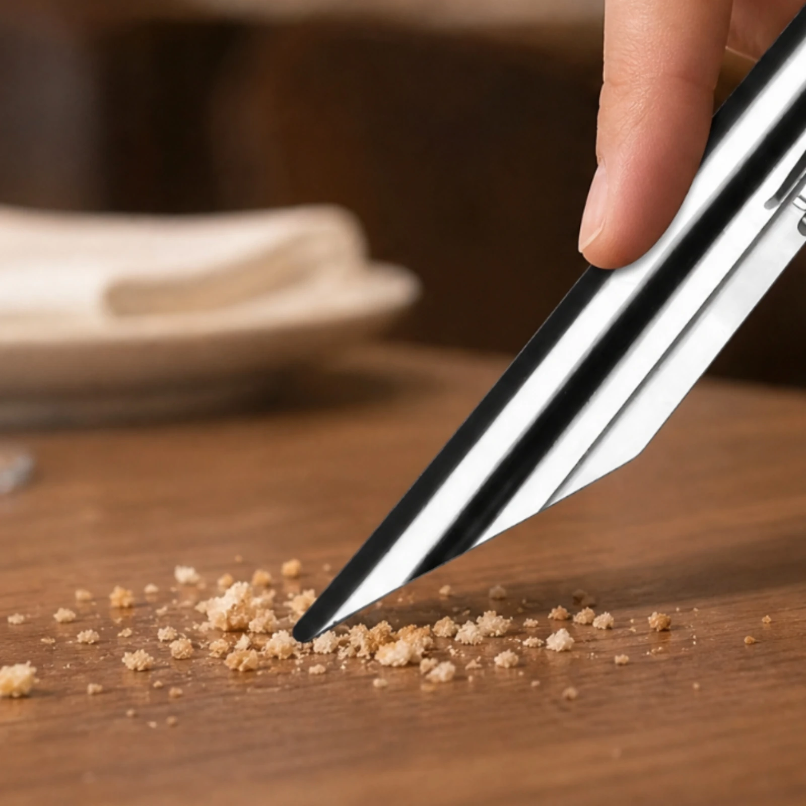 2 Pieces 304 Stainless Steel Bread Crumb Scraper Long-Lasting Table Crumber with Pocket Clip Bread Crumber Cleaner