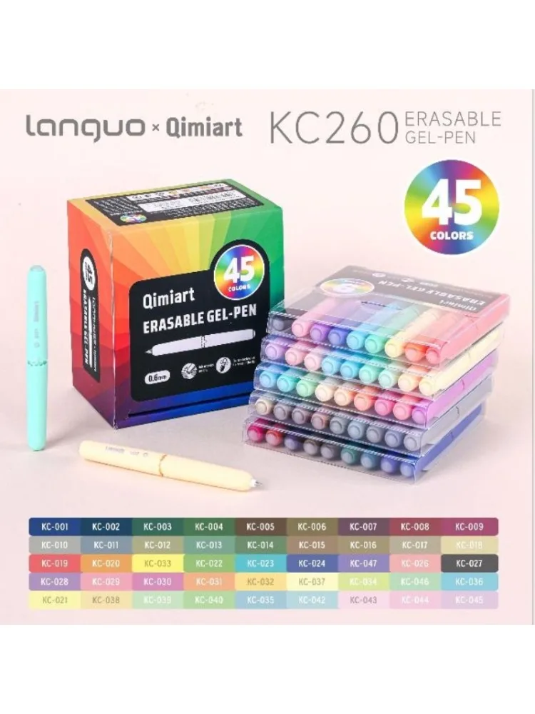LANGUO 9/45 Kolorów Ścieralny Długopis Żelowy 0.6mm Multi Seria Łatwe Ścieranie Obrotowy Zaawansowany Płynny Pisanie Artykuły Szkolne Biurowe Artykuły Papiernicze — zdjęcie produktu 7