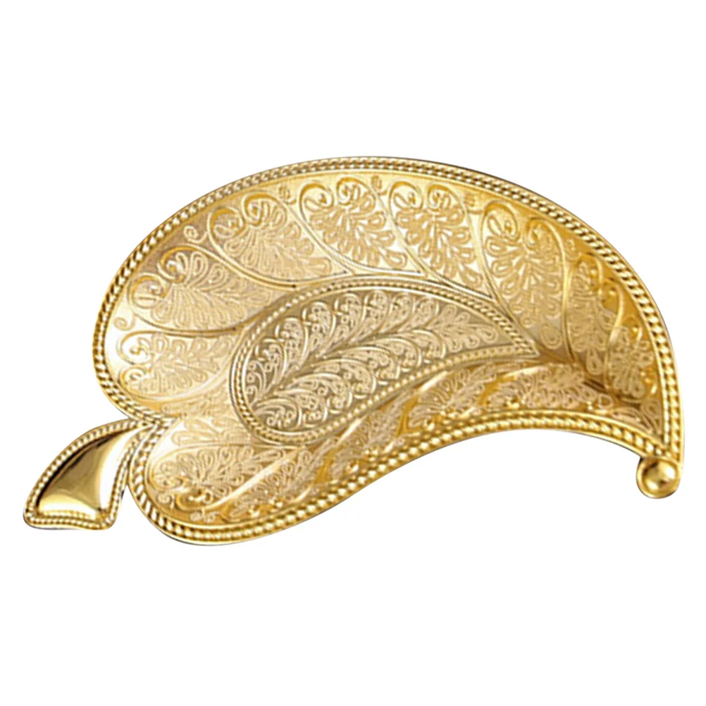 

Embossed Zinc Alloy Food Serving Tray Decorative Snack Plate for Cakes Fruits Nuts Candies Dinner Party Fruit Tray
