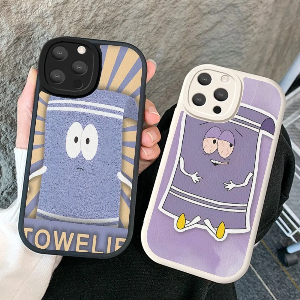 S-South Park Towelie Phone Case Hard Leather For iPhone 14 13 12 Mini 11 14 Pro Max Xs X Xr 7 8 Plus Fundas