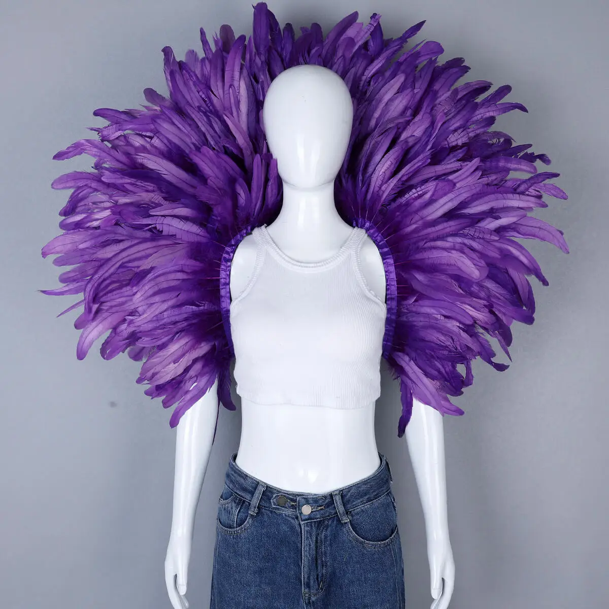 Luxe veren sjaal cosplay ontwerper punk Halloween carnaval gemaskerde bal feestaccessoire elegante kleding voor feestelijke gelegenheden