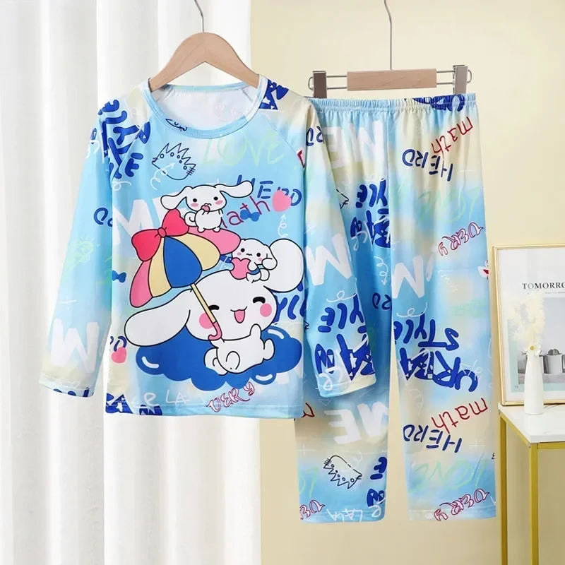 

Miniso Autumn Children's Pajamas Set 2024 Kawaii Anime Cartoon Kids Pijama Boy Girl Sleepwear Long-Sleeved Pants Loungewear