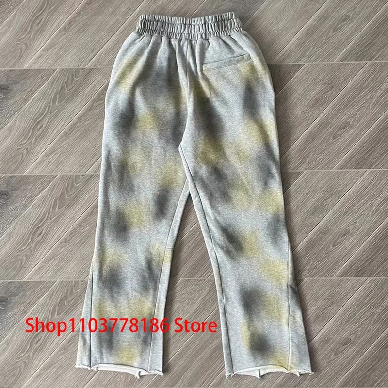 Hip Hop High Street Lost Intricacy Lavender Casual Pants Tide Logo Wash Print American Sweatpants All-match Trousers Men Women