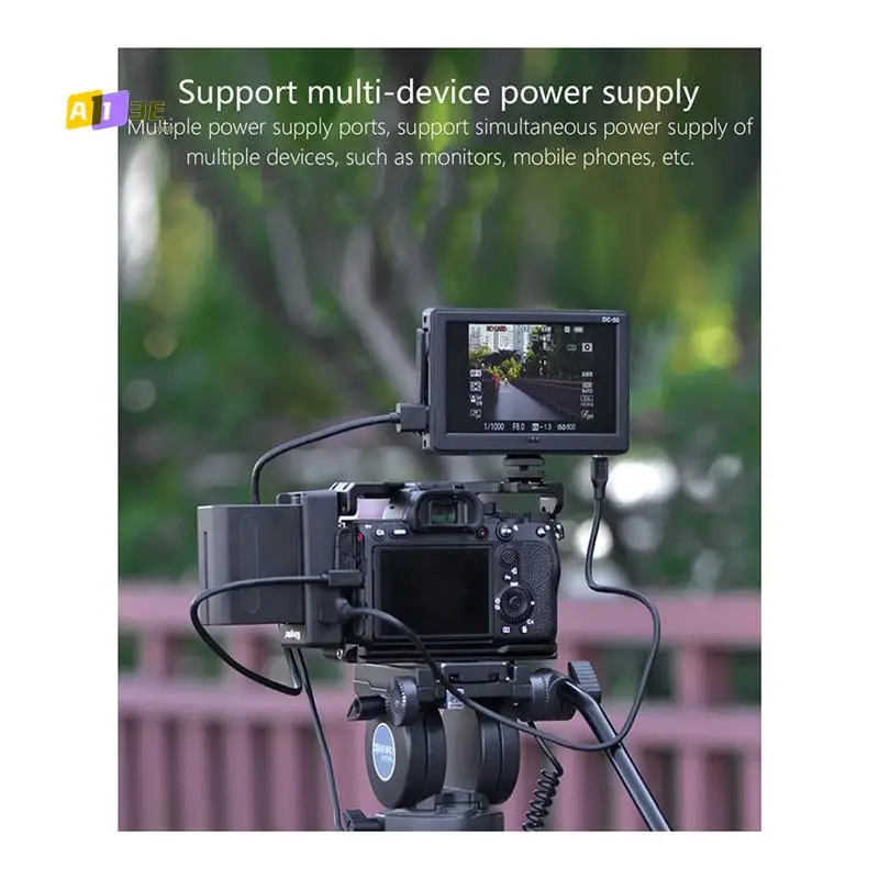 

A13E-DSLR Camera Clamp NP-F Battery Adapter Plate For Sony NP-F Type Batteries 8.4V/7.4V Output Port DC 5.5X2.1Mm