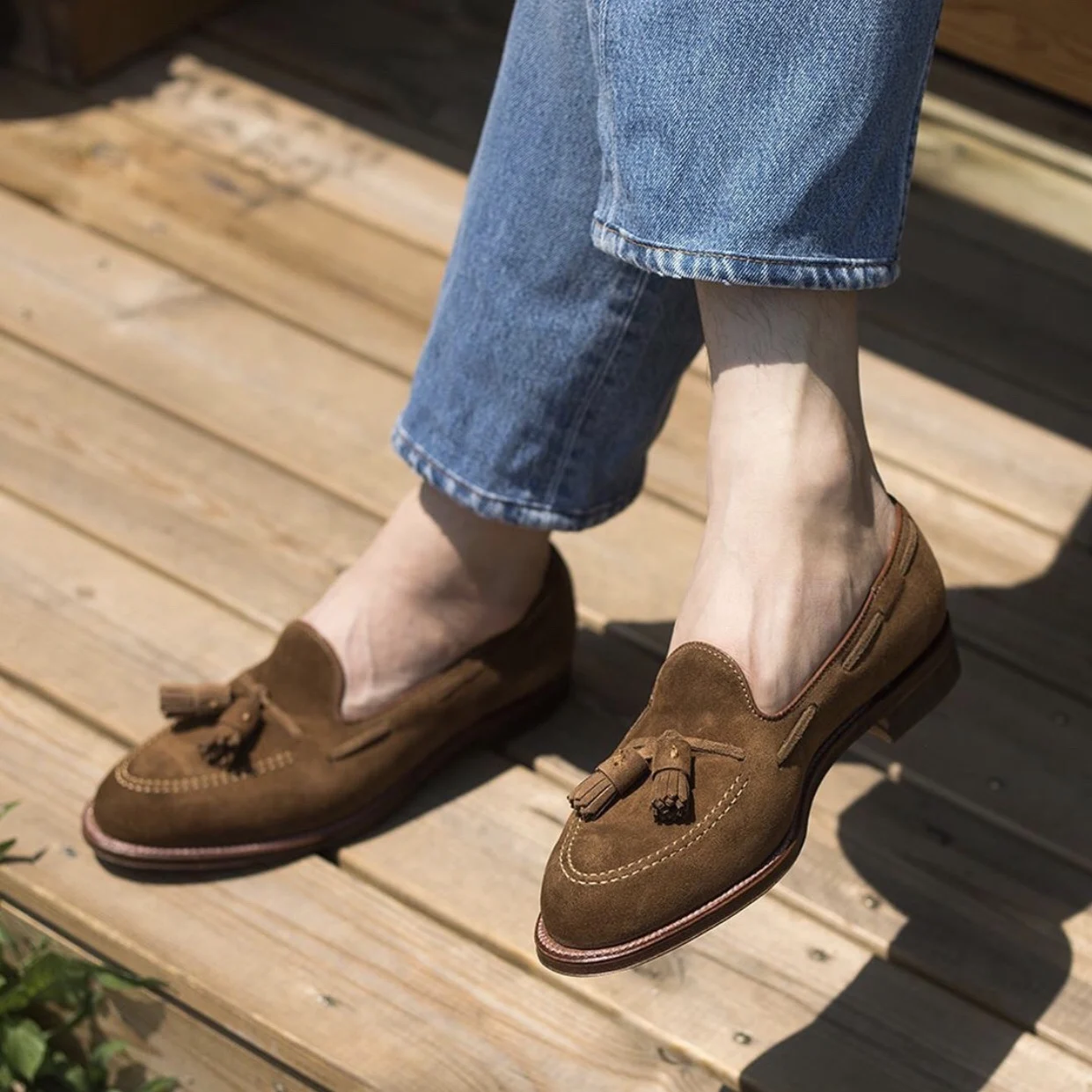 

Spring Men Genuine Leather Nude Flats Casual Shoes Slip-On Penny Loafers Autumn Gentlemen Lazy Shoes