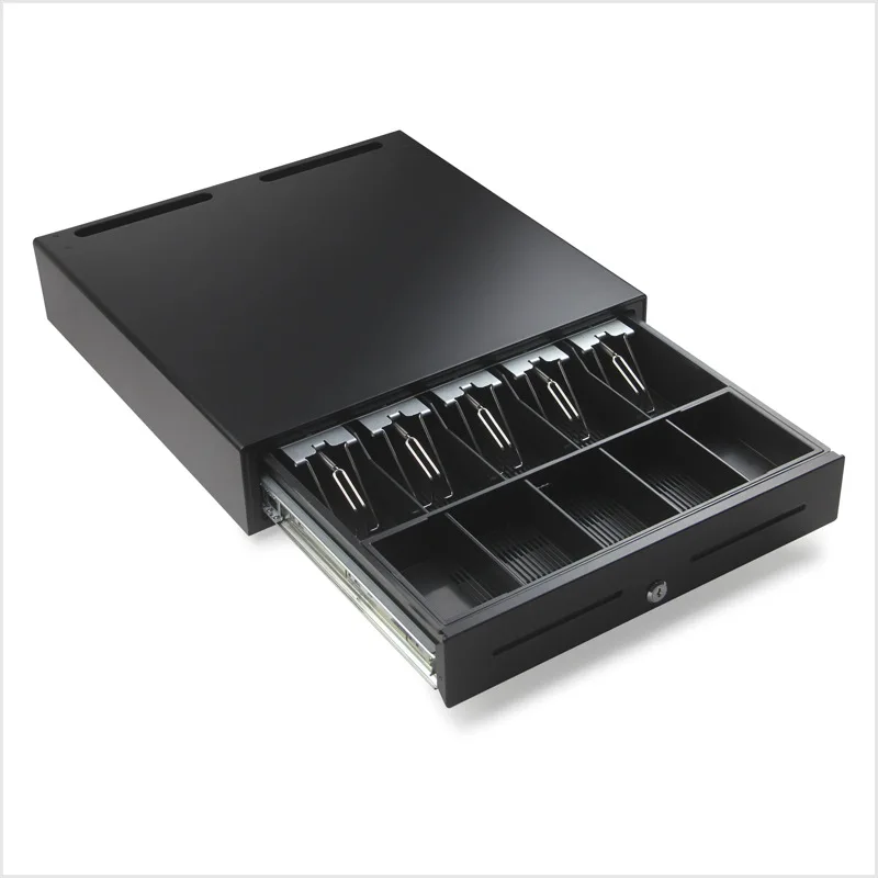 

Five grid three gear lock metal cash box POS cash register large register box slide rail