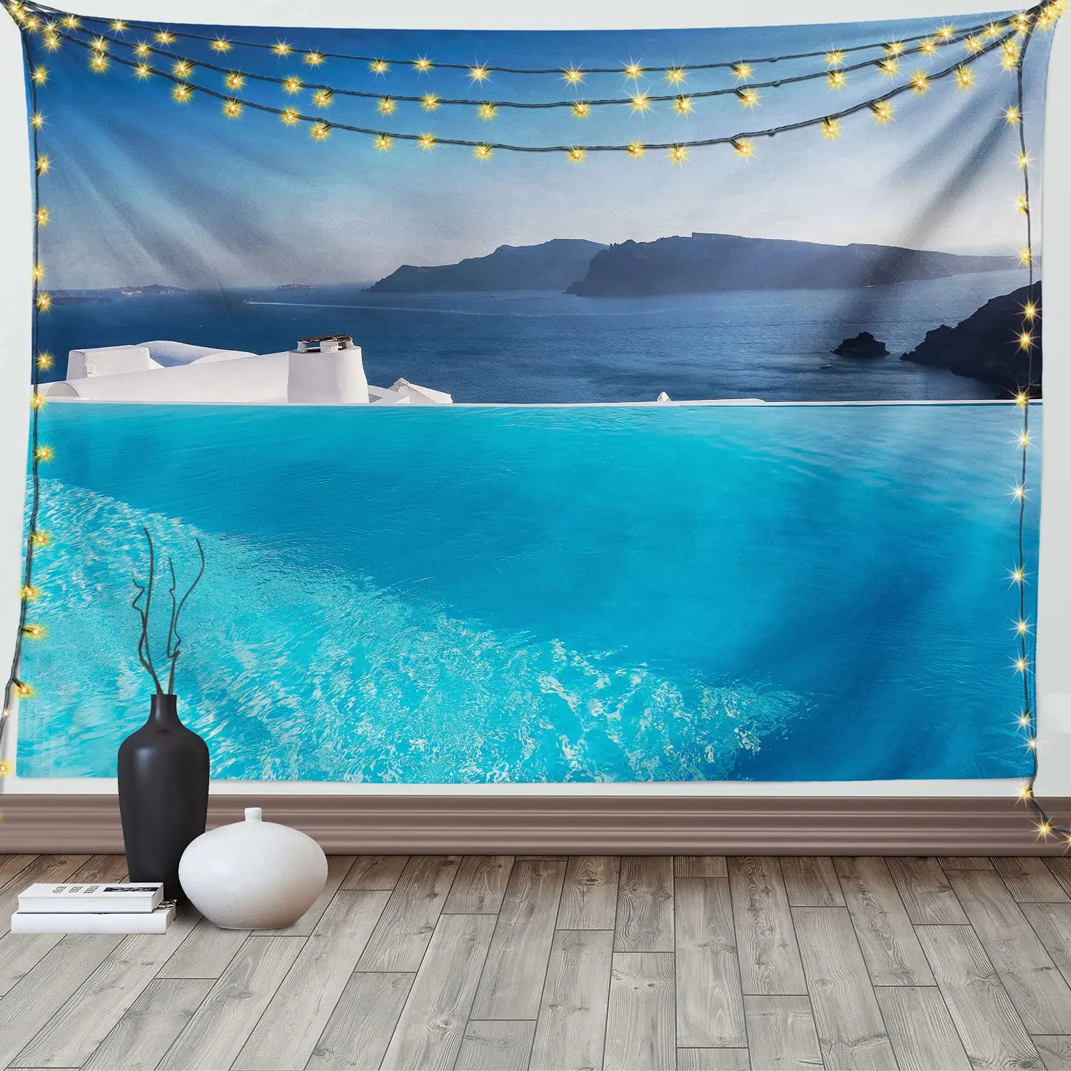 Sports Tapestry Blue Swimming Pool Tapestry Leisure Activity Theme Tapestry Wall Hanging for Bedroom Living Room Dorm Decor