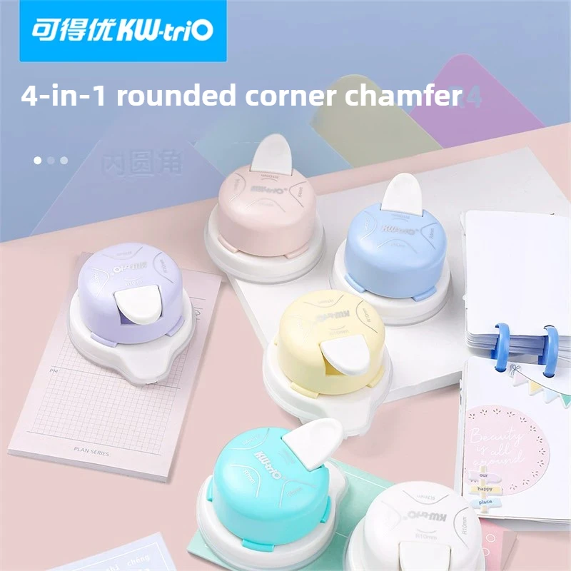 

KW-Twio 4-в-1 резак с фаской и круглым краем, дырокол для карт, многофункциональный круглый угловой инструмент, триммер «сделай сам», угловой резак, канцелярские принадлежности