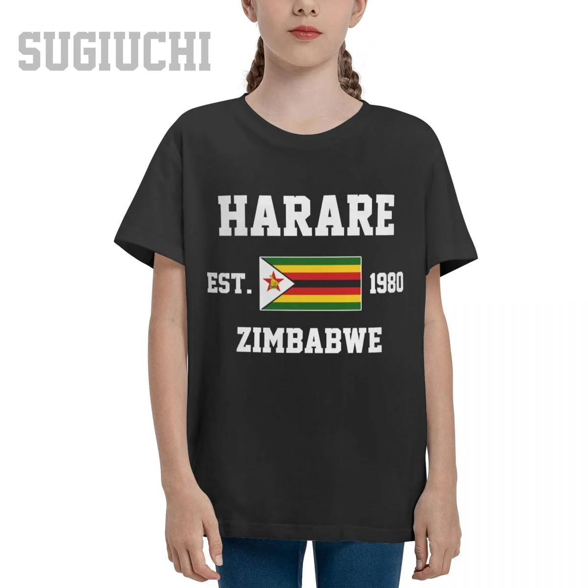 Unisex Youth Boy/Girl Zimbabwe EST.1980 Harare Capital T-shirt Kids tshirt tee 100% Cotton T Shirt o-neck short sleeve Children