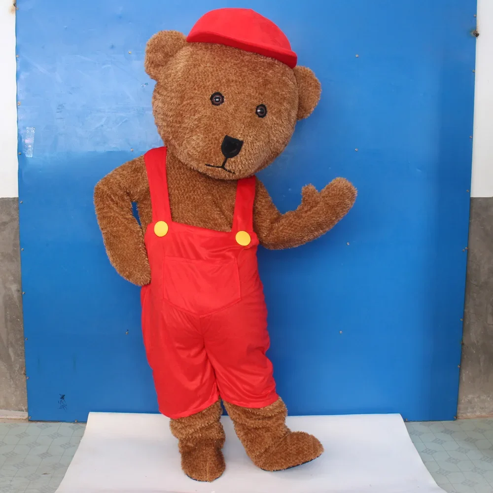 animal mascots Teddy Bear Costume with Hat for Adults
