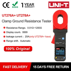 UNI-T UT278A+ UT276A+ Digital Clamp Earth Ground Resistance Tester Leakage Current Detection Data Storage