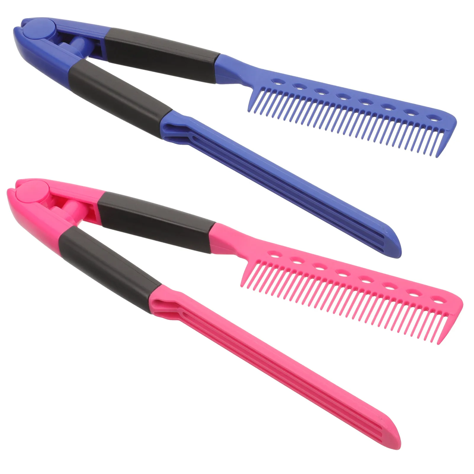 

2pcs VShaped HairStraighteningComb PortableFoldableBrushForWomen StylingSalonUse StraightenerComb HairCare