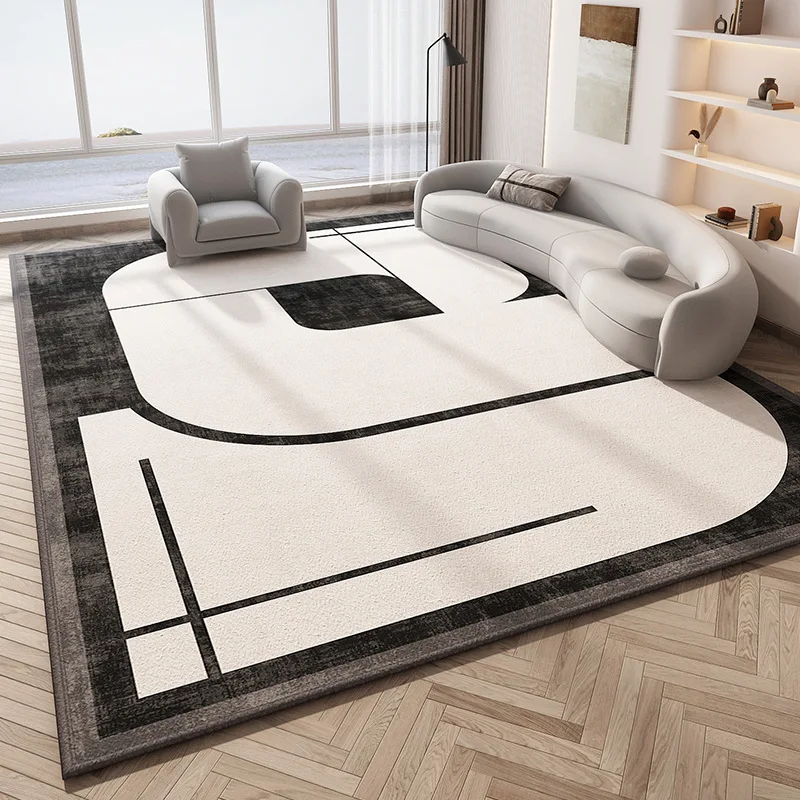 Living Room Carpet Geometric Aesthetic Design Rug Light Luxury Home Decor Bedroom Carpet Soft Nordic Coffee Table Floor Mat Rug