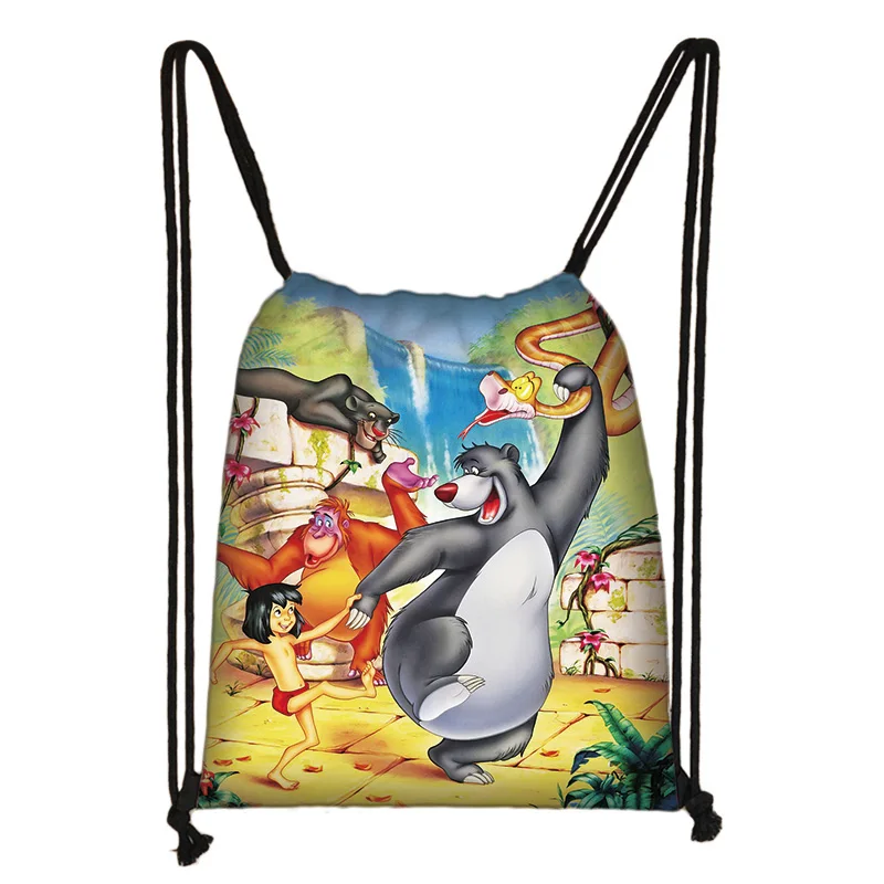 Disney The Jungle Book Drawstring Bag Daily Casual Bag Boys Girls Knapsack Drawstring Bags Storage Bag Shopping Beach Bags