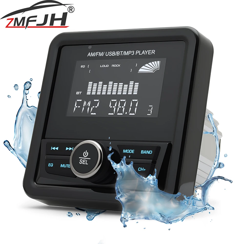 MP3 Player Marine Radio Boat Stereo FM AM Media Audio Player Bluetooth-compatible Waterproof For Yacht ATV UTV Boat Accessories